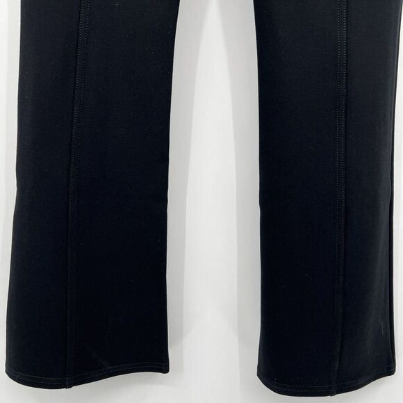 Maeve Anthropologie Slit Split Front Flared Leg Ponte Pants Black Women’s Size 4 - Picture 8 of 11
